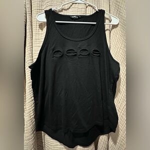 Bebe Black Embroidered Tank Top
